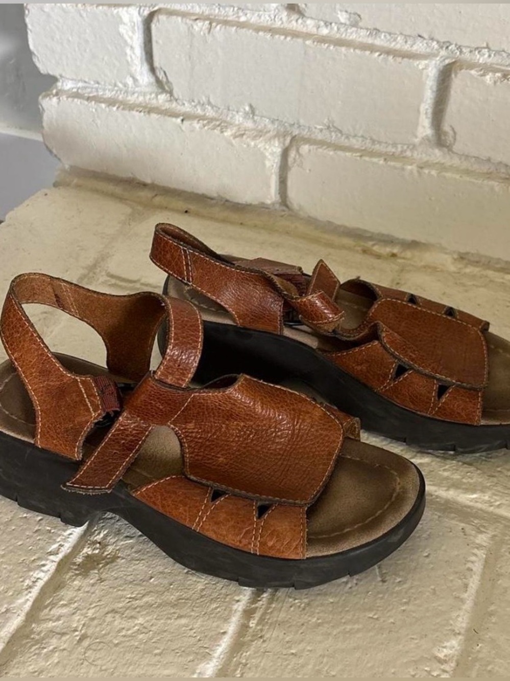 Canyon River Blues Brown Leather Platform Sandals
